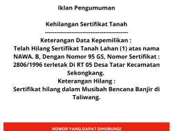 INFO KEHILANGAN